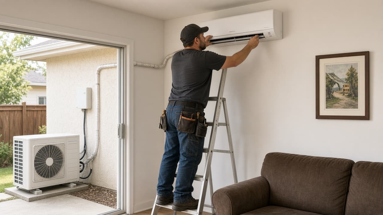 Ductless and package unit installation